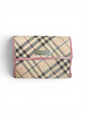 Burberry Blue Label Nova Check Pink Leather Compact Wallet